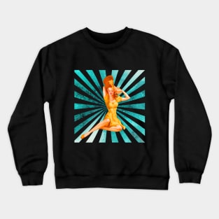 Pin-up Girl with Hat Retro Pattern Crewneck Sweatshirt